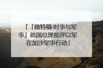 「微特稿·时事与军事」德国总理批评以军在加沙军事行动
