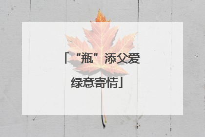 “瓶”添父爱 绿意寄情