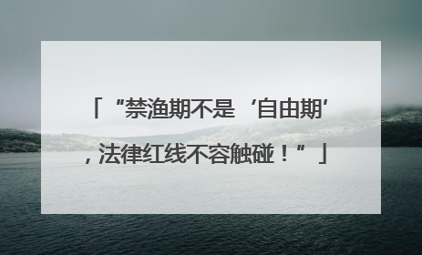 “禁渔期不是‘自由期’，法律红线不容触碰！”