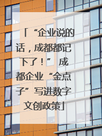 “企业说的话，成都都记下了！” 成都企业“金点子”写进数字文创政策