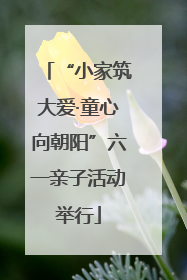 “小家筑大爱·童心向朝阳”六一亲子活动举行