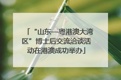 “山东—粤港澳大湾区”博士后交流洽谈活动在港澳成功举办