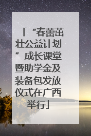 “春蕾茁壮公益计划”成长课堂暨助学金及装备包发放仪式在广西举行