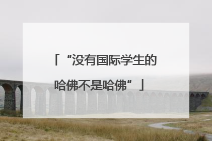 “没有国际学生的哈佛不是哈佛”