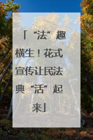 “法”趣横生！花式宣传让民法典“活”起来