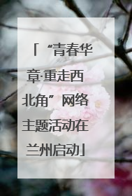 “青春华章·重走西北角”网络主题活动在兰州启动