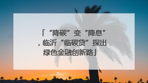 “降碳”变“降息”，临沂“临碳贷”探出绿色金融创新路