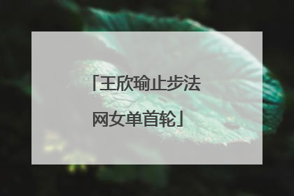 王欣瑜止步法网女单首轮