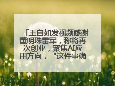 王自如发视频感谢董明珠雷军，称将再次创业，聚焦AI应用方向，“这件事确实来钱快”