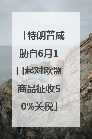 特朗普威胁自6月1日起对欧盟商品征收50%关税