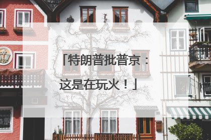 特朗普批普京：这是在玩火！