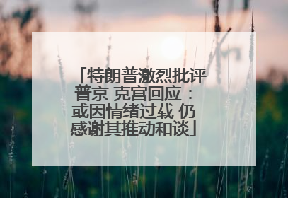 特朗普激烈批评普京 克宫回应：或因情绪过载 仍感谢其推动和谈