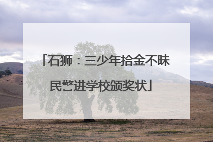 石狮：三少年拾金不昧 民警进学校颁奖状