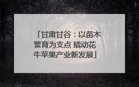 甘肃甘谷：以苗木繁育为支点 撬动花牛苹果产业新发展