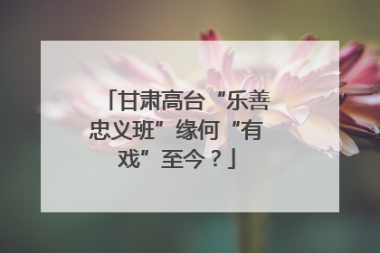 甘肃高台“乐善忠义班”缘何“有戏”至今？