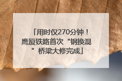 用时仅270分钟！鹰厦铁路首次“钢换混”桥梁大修完成