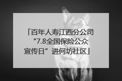 百年人寿江西分公司“7.8全国保险公众宣传日”进何坊社区