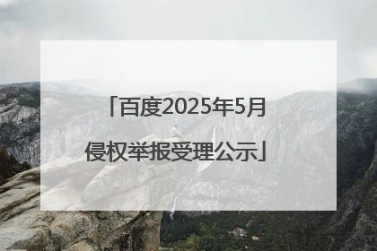 百度2025年5月侵权举报受理公示