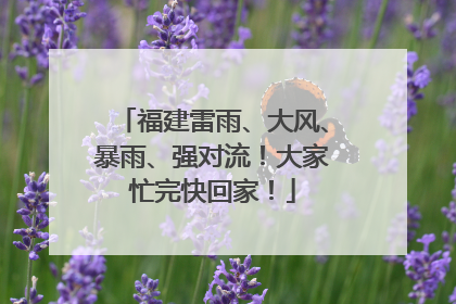 福建雷雨、大风、暴雨、强对流！大家忙完快回家！