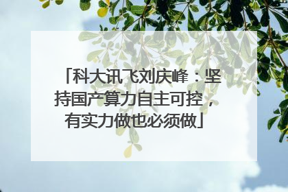 科大讯飞刘庆峰：坚持国产算力自主可控，有实力做也必须做