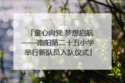 童心向党 梦想启航——南阳第二十五小学举行新队员入队仪式