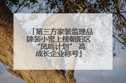 第三方家装监理品牌装小蜜上榜朝阳区 “凤鸣计划” 高成长企业称号