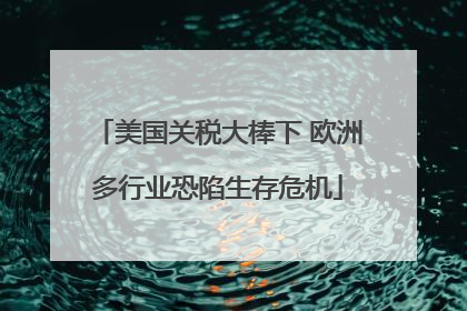 美国关税大棒下 欧洲多行业恐陷生存危机
