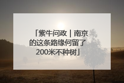 紫牛问政｜南京的这条路缘何留了200米不种树