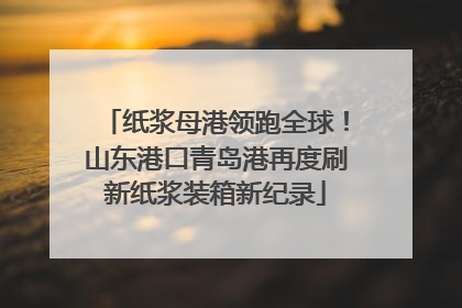 纸浆母港领跑全球！山东港口青岛港再度刷新纸浆装箱新纪录