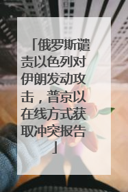 俄罗斯谴责以色列对伊朗发动攻击，普京以在线方式获取冲突报告