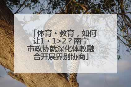 体育﹢教育，如何让1﹢1>2？南宁市政协就深化体教融合开展界别协商