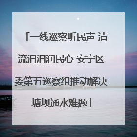 一线巡察听民声 清流汨汨润民心 安宁区委第五巡察组推动解决塘坝通水难题