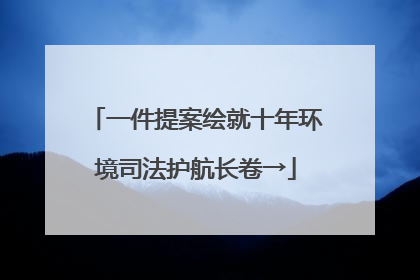 一件提案绘就十年环境司法护航长卷→