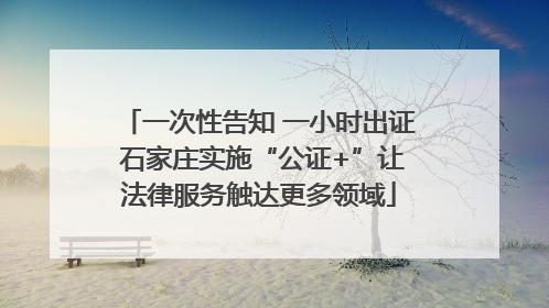 一次性告知 一小时出证 石家庄实施“公证+”让法律服务触达更多领域