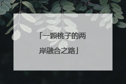一颗桃子的两岸融合之路