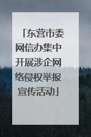 东营市委网信办集中开展涉企网络侵权举报宣传活动