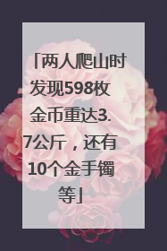 两人爬山时发现598枚金币重达3.7公斤，还有10个金手镯等