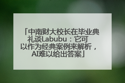 中南财大校长在毕业典礼谈Labubu：它可以作为经典案例来解析，AI难以给出答案