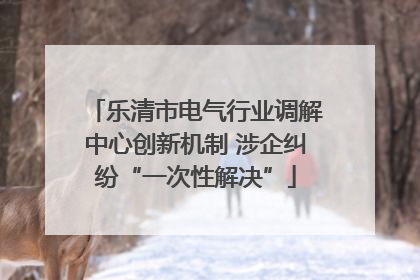 乐清市电气行业调解中心创新机制 涉企纠纷“一次性解决”