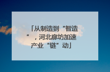 从制造到“智造”，河北廊坊加速产业“链”动