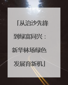 从治沙先锋到绿富同兴：新华林场绿色发展育新机