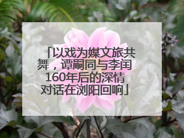 以戏为媒文旅共舞，谭嗣同与李闰160年后的深情对话在浏阳回响