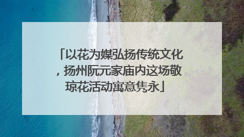 以花为媒弘扬传统文化，扬州阮元家庙内这场敬琼花活动寓意隽永