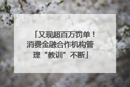 又现超百万罚单！消费金融合作机构管理“教训”不断