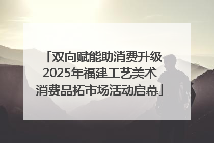 双向赋能助消费升级 2025年福建工艺美术消费品拓市场活动启幕