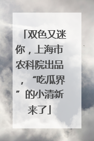 双色又迷你，上海市农科院出品，“吃瓜界”的小清新来了