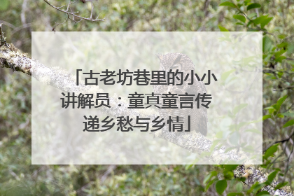 古老坊巷里的小小讲解员：童真童言传递乡愁与乡情