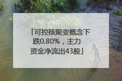 可控核聚变概念下跌0.80%，主力资金净流出43股