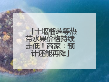 十堰榴莲等热带水果价格持续走低!商家:预计还能再降