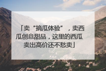 卖“摘瓜体验”，卖西瓜创意甜品，这里的西瓜卖出高价还不愁卖